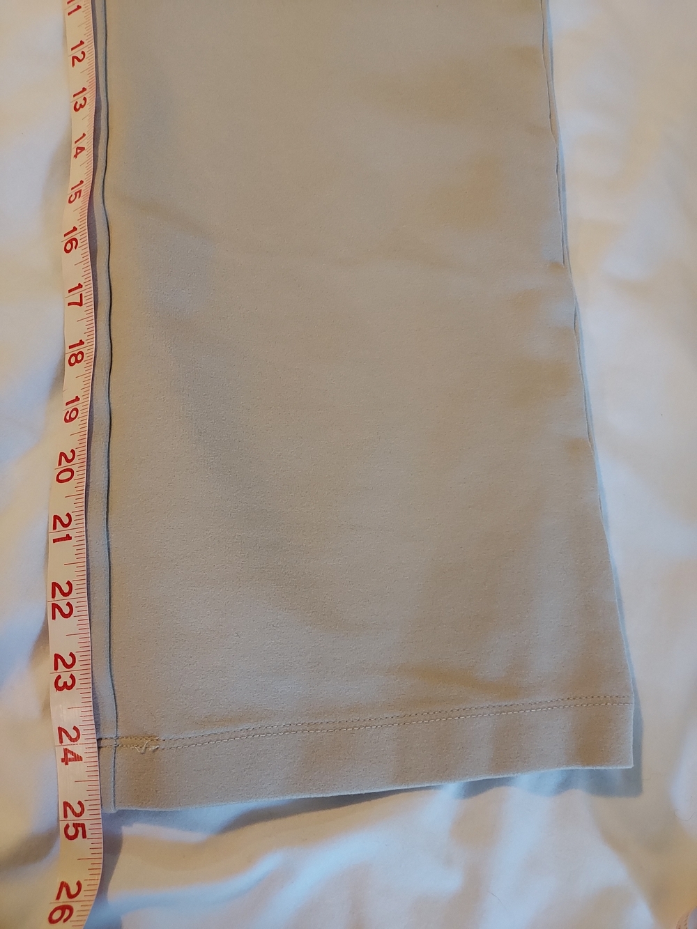 Quince Ultra-Stretch Ponte Straight Leg Ankle Pants Beige Khaki Tan Size L - Picture 7 of 9
